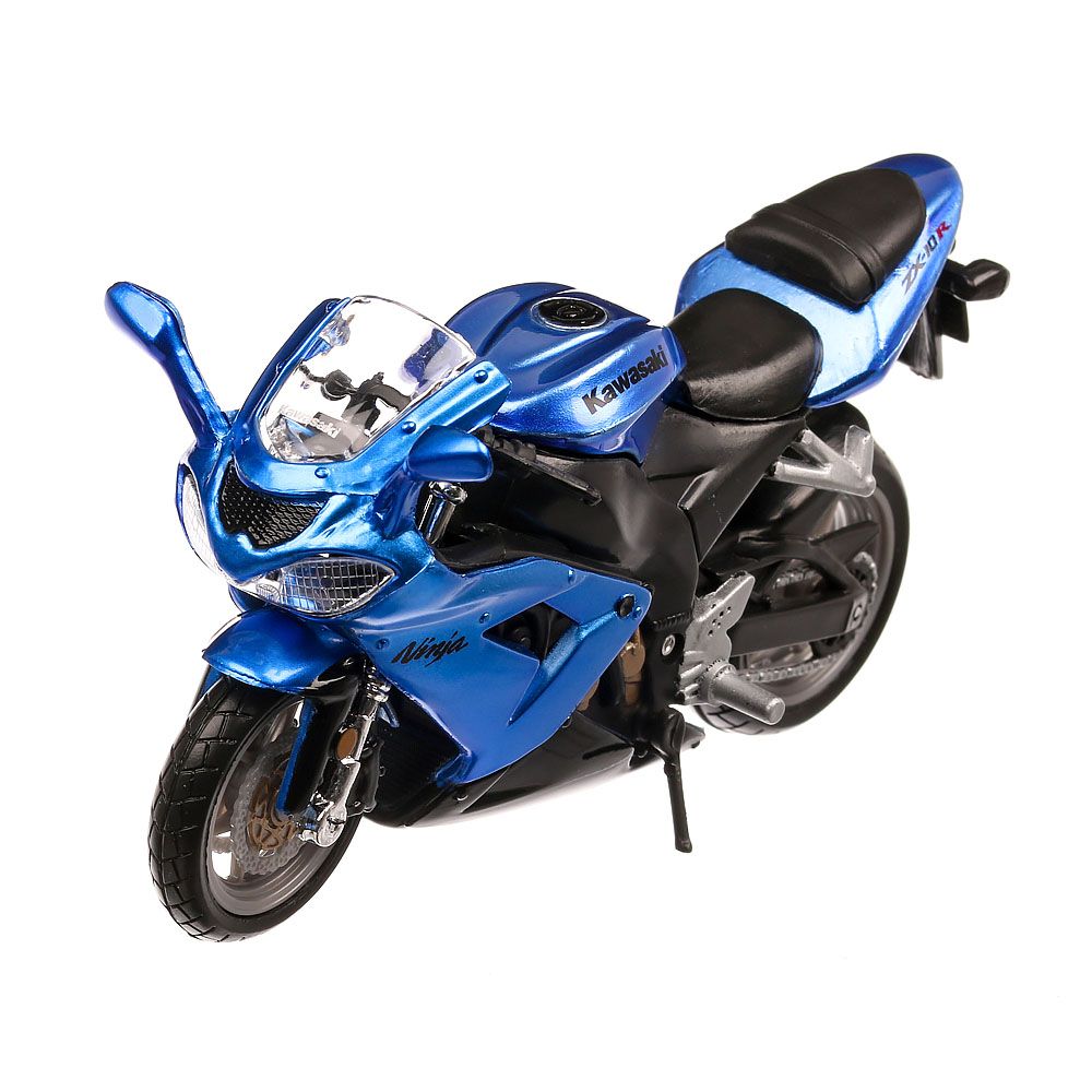 Machetă moto Bburago [1:18] - Kawasaki Ninja ZX-10R - Blue Metallic
